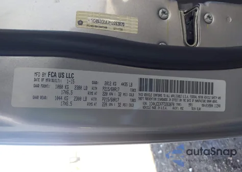 2015 Jeep Compass High Altitude Edition из США, поврежденный, VIN 1C4NJCEA7FD263870